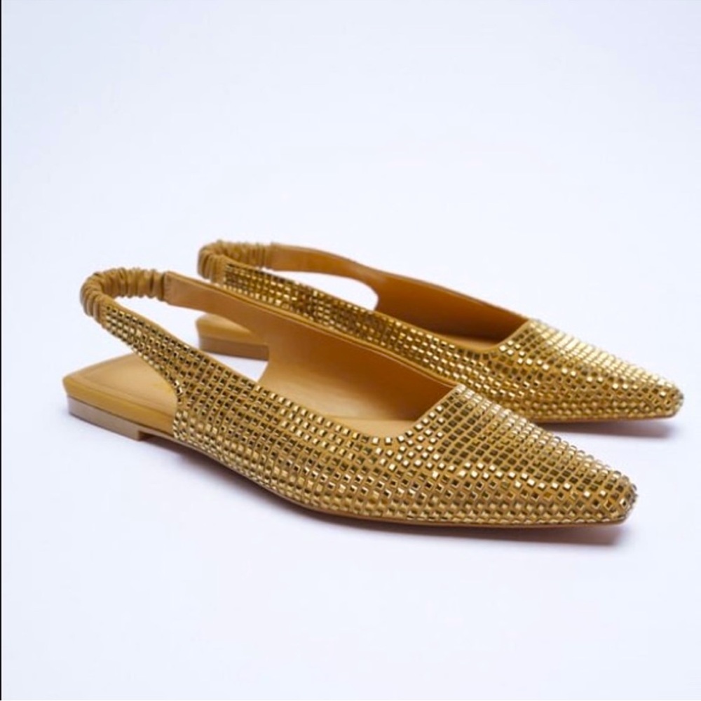 New ZARA Sparkling slingback flats